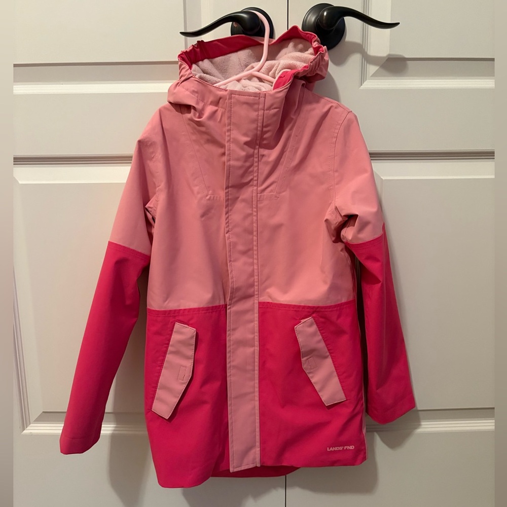 Lands' End Pink Kids Raincoat 
Wore Once